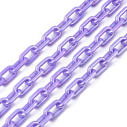 Acrylic Opaque Cable Chains, AB Color, Oval, Medium Purple, 13x8x2mm, 19.68 inch(50cm)/strand(X-PACR-N009-002E)