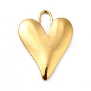 Ion Plating(IP) 304 Stainless Steel Pendants, Heart Charms, Real 18K Gold Plated, 33x25x3mm, Hole: 11.5x4.5mm(X-STAS-H172-06G)