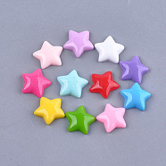 Resin Cabochons, Star, Mixed Color, 16x16x4~5mm(CRES-T010-142)