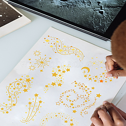 Self-Adhesive Silk Screen Printing Stencil, for Painting on Wood, DIY Decoration T-Shirt Fabric, Turquoise, Star, 280x220mm(X1-DIY-WH0338-305)