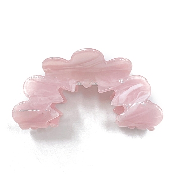Hollow Wave Acrylic Large Claw Hair Clips, for Girls Women Thick Hair, Misty Rose, 83x42x39.5mm