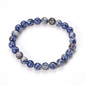 Natural Sodalite Beaded Stretch Bracelets, Round, 2-1/8 inch(55mm), Bead: 10mm
