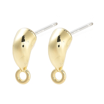 Alloy Stud Earring Finding, Golden, 14x5.5mm, Hole: 1.8mm, Pin: 0.7x13mm