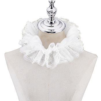 Cotton Lace Faux Collar, Neckline Trim, DIY Garment Accessories, White, 140x420x2mm