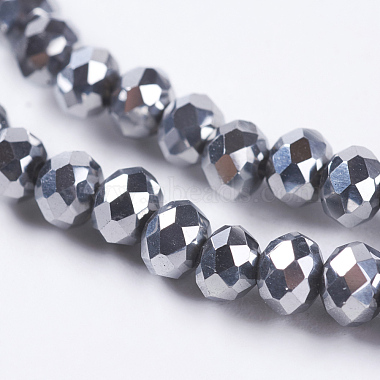 Chapelets de perles en rondelles facettées en verre électrolytique(X-EGLA-D009-27)-3