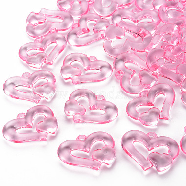 Pearl Pink Heart Acrylic Pendants