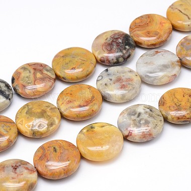 20mm Flat Round Crazy Agate Beads