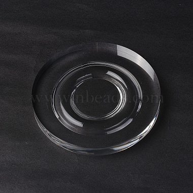 Flat Round Transparent Acrylic Single Bracelet/Bangle Display Tray(BDIS-I003-01D)-4