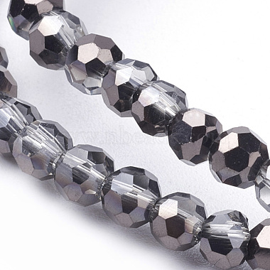 Faceted(32 Facets) Round Half Plated Electroplate Glass Beads Strands(X-EGLA-J042-4mm-H01)-3