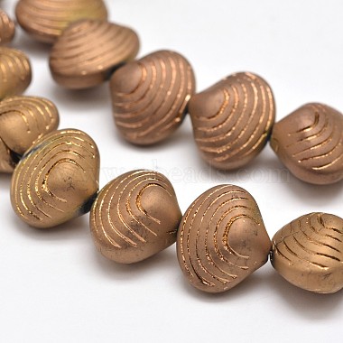 Frosted Electroplate Glass Shell Beads Strands(EGLA-M002-M)-2