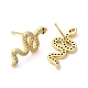 Rack Plating Brass Snake Stud Earrings with Cubic Zirconia(EJEW-D061-52G)-2