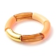 Acrylic & CCB Plastic Curved Tube Beads Stretch Bracelets Set for Women(X-BJEW-JB07318)-2