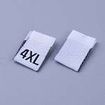 Clothing Size Labels(4XL), Garment Accessories, Size Tags, White, 18x12.5x1mm, 200pcs/bag(FIND-WH0045-E01)