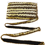 20Yards Sparkle Polyester Paillette Elastic Beads, Sequins Beads, Ornament Accessories, with 1Pc Cardboard Display Card, Gold, 20x2mm(OCOR-CY0003-22B)