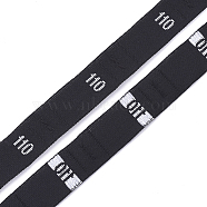 Clothing Size Labels(110), Garment Accessories, Size Tags, Black, 12.5mm, about 10000pcs/bag(OCOR-S120C-26)