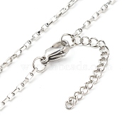 304 Stainless Steel Venetian Chains Necklaces, Stainless Steel Color, 17.91 inch(45.5cm)(NJEW-JN03636-02)