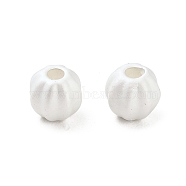 Matte Alloy Beads, Round, Matte Silver Color, 6x5.5mm, Hole: 1.2mm(PALLOY-R145-02MS)