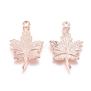 Alloy Pendants, for Jewelry Making, Maple Leaf, Rose Gold, 23x15x2mm, Hole: 1.5mm(PALLOY-TAC0010-19RG)