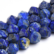 Natural Lapis Lazuli Beads Strands, Faceted, Round, 9.5~10x10mm, Hole: 1mm, about 40pcs/strand, 16.3 inch(G-S267-15)