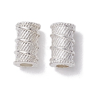 Alloy Spacer Beads, Long-Lasting Plated, Column Shape, Silver, 10x5.5mm, Hole: 3mm(FIND-B029-36S)