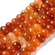 Natural Agate Beads Strands, Dyed & Heated, Egg, Chocolate, 12~14x9~10mm, Hole: 1.4mm, about 19~20pcs/strand, 7.48 inch(19cm)(G-G021-03B-15)