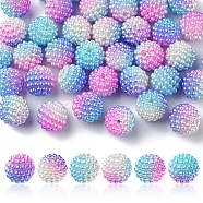 Imitation Pearl Acrylic Beads, Berry Beads, Combined Beads, Round, Lilac, 12mm, Hole: 1mm(OACR-FS0001-32D)