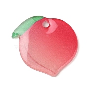 Acrylic Pendants, Peach Heart, Peach, 17.5x20x2mm, Hole: 1.5mm(OACR-R268-02)