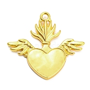 Alloy Rhinestone Settings Pendant, Heart, Golden, 30x33x2.5mm, Hole: 2mm(PALLOY-H132-02G-14)