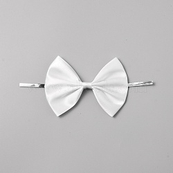 Polyester Packaging Ribbon Bows, Gift Pull Bows, with Iron Wire Twist Ties, for DIY Gift Wrap Decoration, Wedding Candy Party Decoration, White, 151x68x11mm(AJEW-WH0473-48A)