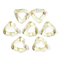 Transparent Resin Finger Rings, AB Color Plated, Triangle, Yellow, Inner Diameter: 11mm(RJEW-T013-005-E01)
