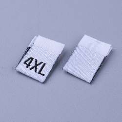 Clothing Size Labels(4XL), Garment Accessories, Size Tags, White, 18x12.5x1mm, 200pcs/bag(FIND-WH0045-E01)