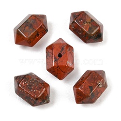 Natural Brecciated Jasper Beads, Faceted, Hexagonal Double Terminated Point Bullet Beads, 17~18x9~11x9~11mm, Hole: 1.5mm(GG-CBA3EE1-06B)