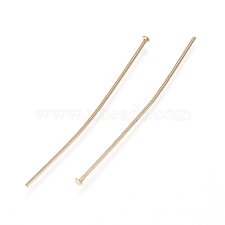 304 Stainless Steel Flat Head Pins, Real 18K Gold Plated, 40x0.5mm, Head: 1mm(STAS-I314-A08-G)