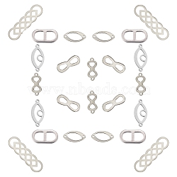 SUNNYCLUE Stainless Steel Links Connectors,Mixed Shapes, Stainless Steel Color, 20.5x9x1.5mm, Hole: 1.5mm, 24pcs/box(STAS-SC0001-95P)