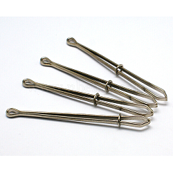 Iron Sewing Needle Devices Threader Thread Guide Tools, Platinum, 7.9x0.7x0.3cm(AJEW-L037-11)