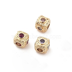 Brass Micro Pave Cubic Zirconia Beads, Long-Lasting Plated, Rack Plating, Cube, Mixed Color, 8x8x7.5mm, Hole: 3.5mm(KK-R216-17KCG)