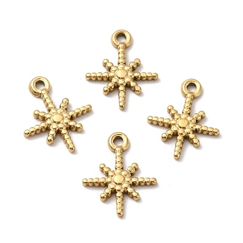 Ion Plating 304 Stainless Steel Pendants, Star, Golden, 12.5x10x1.5mm, Hole: 1mm
