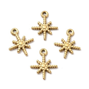 Ion Plating(IP) 304 Stainless Steel Pendants, Star, Golden, 12.5x10x1.5mm, Hole: 1mm