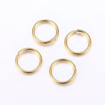 304 Stainless Steel Open Jump Rings, Golden, 24 Gauge, 4x0.5mm, Inner Diameter: 3mm