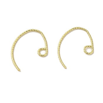 Rack Plating Brass Hoop Earrings Findings, Long-Lasting Plated, Lead Free & Cadmium Free, Real 18K Gold Plated, 14mm, Hole: 2.5mm, Pin: 0.7mm