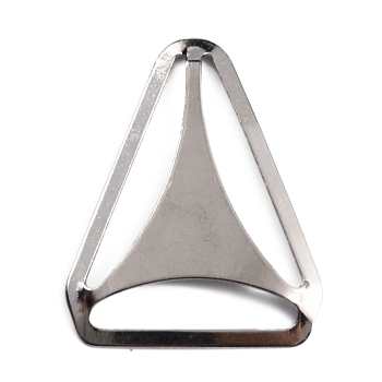 Iron Triangle Buckle, Slider Buckle for Belt Bag Adjustment Buckle, Platinum, 39.5x32x2.1mm, Inner Diameter: 25x6mm