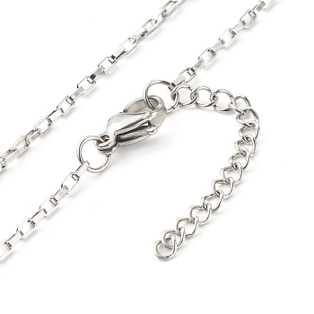 304 Stainless Steel Venetian Chains Necklaces, Stainless Steel Color, 17.91 inch(45.5cm)