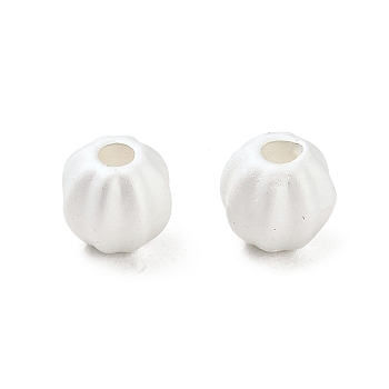 Matte Alloy Beads, Round, Matte Silver Color, 6x5.5mm, Hole: 1.2mm