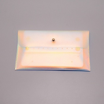 TPU(Thermoplastic Polyurethane) Jewelry Storage Bag, with EVA(Ethylene-vinyl Acetate) Storage Interlayer, Frosted, Rectangle, White, 10x16.5x1.4cm