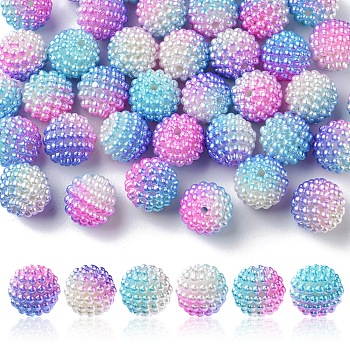 Imitation Pearl Acrylic Beads, Berry Beads, Combined Beads, Round, Lilac, 12mm, Hole: 1mm