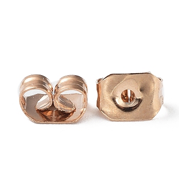 Brass Ear Nuts, Butterfly Earring Backs for Post Earrings, Light Gold, 5x4mm, Hole: 1mm