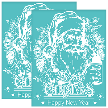 Self-Adhesive Silk Screen Printing Stencil, for Painting on Wood, DIY Decoration T-Shirt Fabric, Santa Claus, 280x220mm