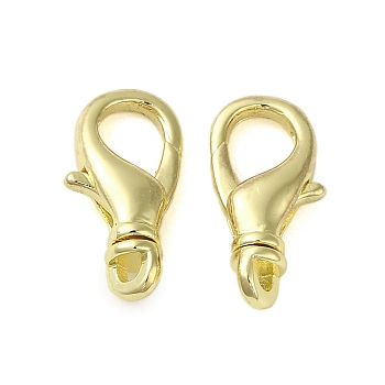Brass Lobster Claw Clasps, Golden, 16x8x4mm, Hole: 1x2mm