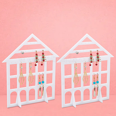 Detachable Lovely House Acrylic Earring Display Stands(EDIS-WH0029-48B)-3