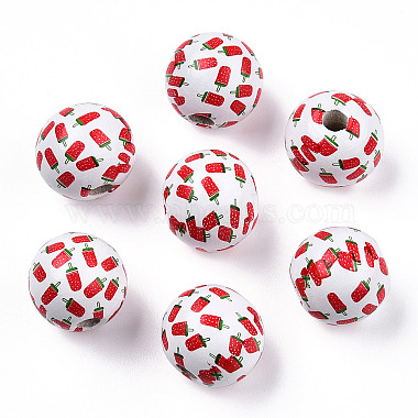 Printed Natural Wooden Fruit Beads(WOOD-T021-106)-3